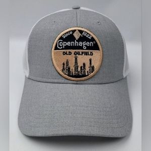 Copenhagen Old Oilfield Embroidered Patch Mesh Snapback Trucker Chew Snuff Dip